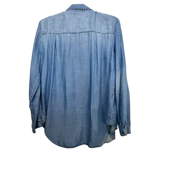 Velvet Heart Women's Blue Denim Blouse Button Front Tunic Top Size Medium - Picture 3 of 6